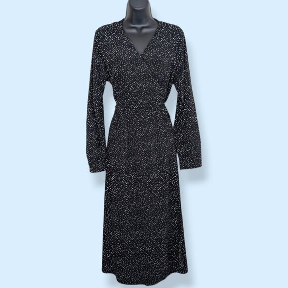 Ines De La Fressange Dresses & Skirts - Ines De La Fressange Black Starry Wrap Dress